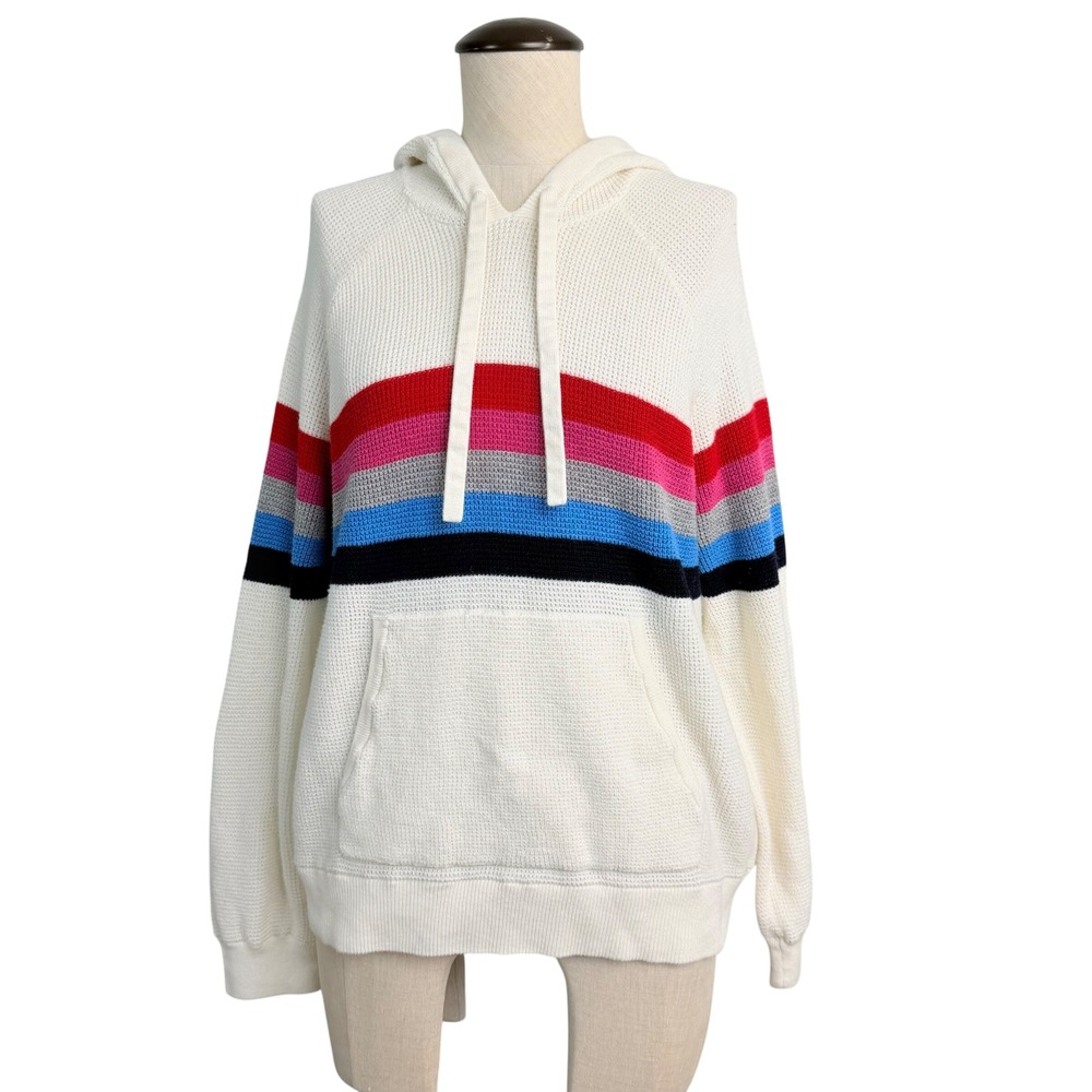 Faherty Throwback Cream Rainbow Stripe Organic Co… - image 1